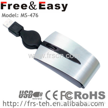 Retractable Wired Cable 3d Mini Size Optical Usb Mouse In Good Price(ms-476) 
